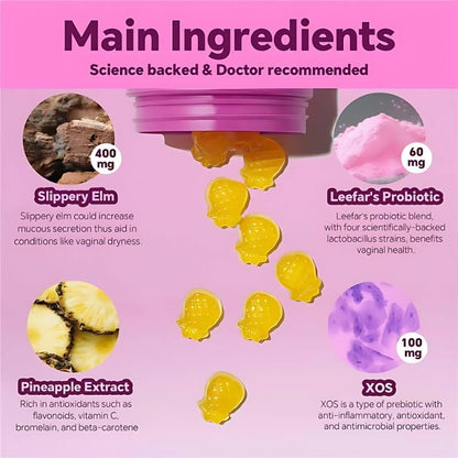Women’s Probiotic + Slippery Elm Gummies for Enhanced Intimate Health