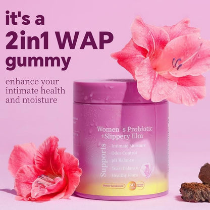 Women’s Probiotic + Slippery Elm Gummies for Enhanced Intimate Health