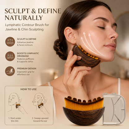 Lymphatic Contour Brush for Jawline & Chin Sculpting